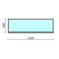 Fix ablak.  230x 70 cm (Rendelhető méretek: szélesség 225-234 cm, magasság 65-74 cm.)   Green 76 profilból
