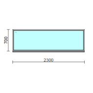 Fix ablak.  230x 70 cm (Rendelhető méretek: szélesség 225-234 cm, magasság 65-74 cm.) Deluxe A85 profilból