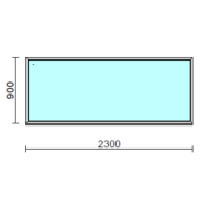 Fix ablak.  230x 90 cm (Rendelhető méretek: szélesség 225-234 cm, magasság 85-94 cm.) Deluxe A85 profilból