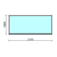 Fix ablak.  230x100 cm (Rendelhető méretek: szélesség 225-234 cm, magasság 95-104 cm.)   Green 76 profilból