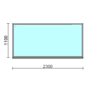 Fix ablak.  230x110 cm (Rendelhető méretek: szélesség 225-234 cm, magasság 105-114 cm.)   Optima 76 profilból
