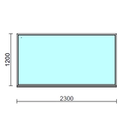 Fix ablak.  230x120 cm (Rendelhető méretek: szélesség 225-234 cm, magasság 115-124 cm.)   Green 76 profilból