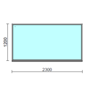 Fix ablak.  230x120 cm (Rendelhető méretek: szélesség 225-234 cm, magasság 115-124 cm.) Deluxe A85 profilból