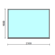 Fix ablak.  230x160 cm (Rendelhető méretek: szélesség 225-234 cm, magasság 155-164 cm.)   Green 76 profilból
