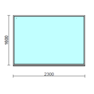 Fix ablak.  230x160 cm (Rendelhető méretek: szélesség 225-234 cm, magasság 155-164 cm.) Deluxe A85 profilból