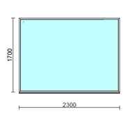 Fix ablak.  230x170 cm (Rendelhető méretek: szélesség 225-234 cm, magasság 165-174 cm.)   Green 76 profilból