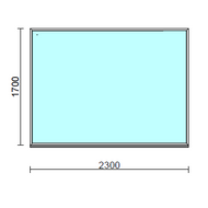 Fix ablak.  230x170 cm (Rendelhető méretek: szélesség 225-234 cm, magasság 165-174 cm.) Deluxe A85 profilból