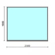 Fix ablak.  230x190 cm (Rendelhető méretek: szélesség 225-230 cm, magasság 185-190 cm.) Deluxe A85 profilból