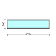 Fix ablak.  240x 50 cm (Rendelhető méretek: szélesség 235-240 cm, magasság 50-54 cm.)   Optima 76 profilból