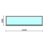 Fix ablak.  240x 60 cm (Rendelhető méretek: szélesség 235-240 cm, magasság 55-64 cm.)   Green 76 profilból