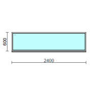 Fix ablak.  240x 60 cm (Rendelhető méretek: szélesség 235-240 cm, magasság 55-64 cm.) Deluxe A85 profilból