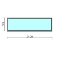 Fix ablak.  240x 70 cm (Rendelhető méretek: szélesség 235-240 cm, magasság 65-74 cm.) Deluxe A85 profilból