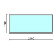 Fix ablak.  240x100 cm (Rendelhető méretek: szélesség 235-240 cm, magasság 95-104 cm.)   Green 76 profilból