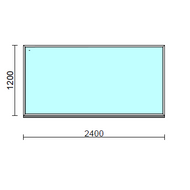 Fix ablak.  240x120 cm (Rendelhető méretek: szélesség 235-240 cm, magasság 115-124 cm.)   Green 76 profilból
