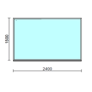 Fix ablak.  240x150 cm (Rendelhető méretek: szélesség 235-240 cm, magasság 145-154 cm.)   Green 76 profilból