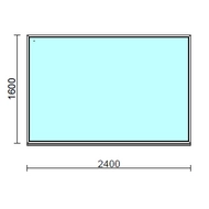 Fix ablak.  240x160 cm (Rendelhető méretek: szélesség 235-240 cm, magasság 155-164 cm.)   Green 76 profilból