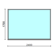 Fix ablak.  240x170 cm (Rendelhető méretek: szélesség 235-240 cm, magasság 165-170 cm.)   Green 76 profilból