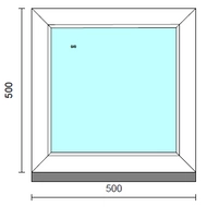 Fix ablak.   50x 50 cm (Rendelhető méretek: szélesség 50-54 cm, magasság 50-54 cm.)  Green 76 profilból