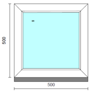 Fix ablak.   50x 50 cm (Rendelhető méretek: szélesség 50-54 cm, magasság 50-54 cm.)  New Balance 85 profilból