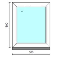 Fix ablak.   50x 60 cm (Rendelhető méretek: szélesség 50-54 cm, magasság 55-64 cm.)   Green 76 profilból