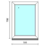 Fix ablak.   50x 70 cm (Rendelhető méretek: szélesség 50-54 cm, magasság 65-74 cm.) Deluxe A85 profilból