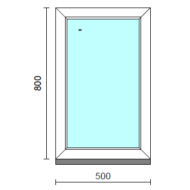 Fix ablak.   50x 80 cm (Rendelhető méretek: szélesség 50-54 cm, magasság 75-84 cm.)   Optima 76 profilból