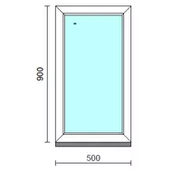 Fix ablak.   50x 90 cm (Rendelhető méretek: szélesség 50-54 cm, magasság 85-94 cm.) Deluxe A85 profilból