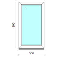 Fix ablak.   50x 90 cm (Rendelhető méretek: szélesség 50-54 cm, magasság 85-94 cm.)   Optima 76 profilból