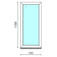 Fix ablak.   50x110 cm (Rendelhető méretek: szélesség 50-54 cm, magasság 105-114 cm.)   Optima 76 profilból