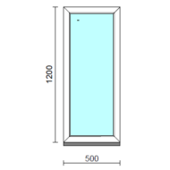 Fix ablak.   50x120 cm (Rendelhető méretek: szélesség 50-54 cm, magasság 115-124 cm.)   Optima 76 profilból