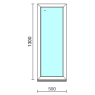 Fix ablak.   50x130 cm (Rendelhető méretek: szélesség 50-54 cm, magasság 125-134 cm.)   Optima 76 profilból
