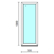 Fix ablak.   50x130 cm (Rendelhető méretek: szélesség 50-54 cm, magasság 125-134 cm.) Deluxe A85 profilból