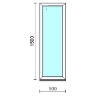Fix ablak.   50x150 cm (Rendelhető méretek: szélesség 50-54 cm, magasság 145-154 cm.) Deluxe A85 profilból