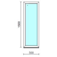 Fix ablak.   50x150 cm (Rendelhető méretek: szélesség 50-54 cm, magasság 145-154 cm.)   Optima 76 profilból