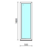 Fix ablak.   50x160 cm (Rendelhető méretek: szélesség 50-54 cm, magasság 155-164 cm.)   Optima 76 profilból