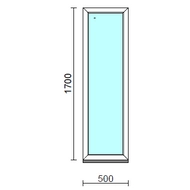 Fix ablak.   50x170 cm (Rendelhető méretek: szélesség 50-54 cm, magasság 165-174 cm.) Deluxe A85 profilból