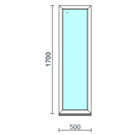 Fix ablak.   50x170 cm (Rendelhető méretek: szélesség 50-54 cm, magasság 165-174 cm.) Deluxe A85 profilból