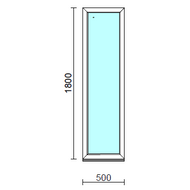 Fix ablak.   50x180 cm (Rendelhető méretek: szélesség 50-54 cm, magasság 175-184 cm.)   Green 76 profilból