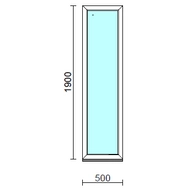 Fix ablak.   50x190 cm (Rendelhető méretek: szélesség 50-54 cm, magasság 185-194 cm.) Deluxe A85 profilból
