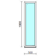 Fix ablak.   50x190 cm (Rendelhető méretek: szélesség 50-54 cm, magasság 185-194 cm.) Deluxe A85 profilból