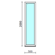 Fix ablak.   50x200 cm (Rendelhető méretek: szélesség 50-54 cm, magasság 195-204 cm.) Deluxe A85 profilból