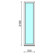 Fix ablak.   50x210 cm (Rendelhető méretek: szélesség 50-54 cm, magasság 205-214 cm.)   Optima 76 profilból
