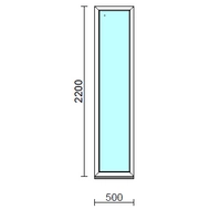 Fix ablak.   50x220 cm (Rendelhető méretek: szélesség 50-54 cm, magasság 215-224 cm.) Deluxe A85 profilból