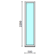 Fix ablak.   50x220 cm (Rendelhető méretek: szélesség 50-54 cm, magasság 215-224 cm.)   Optima 76 profilból