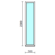 Fix ablak.   50x230 cm (Rendelhető méretek: szélesség 50-54 cm, magasság 225-234 cm.)   Optima 76 profilból