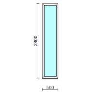 Fix ablak.   50x240 cm (Rendelhető méretek: szélesség 50-54 cm, magasság 235-240 cm.)   Optima 76 profilból
