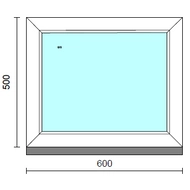 Fix ablak.   60x 50 cm (Rendelhető méretek: szélesség 55-64 cm, magasság 50-54 cm.) Deluxe A85 profilból
