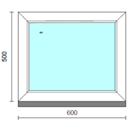 Fix ablak.   60x 50 cm (Rendelhető méretek: szélesség 55-64 cm, magasság 50-54 cm.)  New Balance 85 profilból