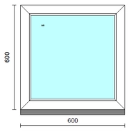 Fix ablak.   60x 60 cm (Rendelhető méretek: szélesség 55-64 cm, magasság 55-64 cm.) Deluxe A85 profilból