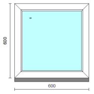 Fix ablak.   60x 60 cm (Rendelhető méretek: szélesség 55-64 cm, magasság 55-64 cm.)   Optima 76 profilból